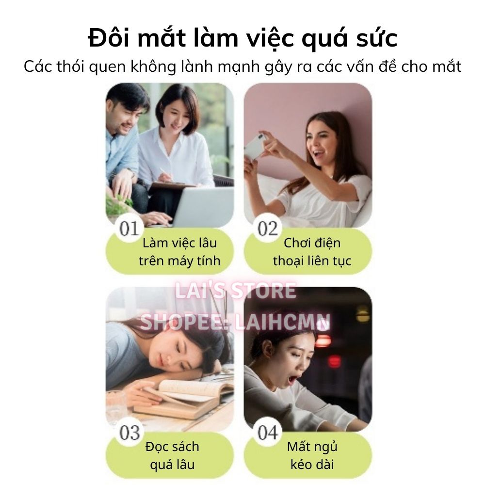 Hộp 5 Miếng Mặt Nạ Mắt Nóng Xông Hơi Mắt, Chườm Nóng, Giúp Giảm Mỏi Mắt, Căng Thẳng, Giúp Ngủ Ngon, Mờ Quầng Thâm Mắt