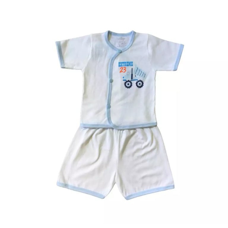 (Hàng loại 1) COMBO 3 Bộ quần áo sơ sinh cộc tay màu trắng JOU ( 100% cotton cao cấp)