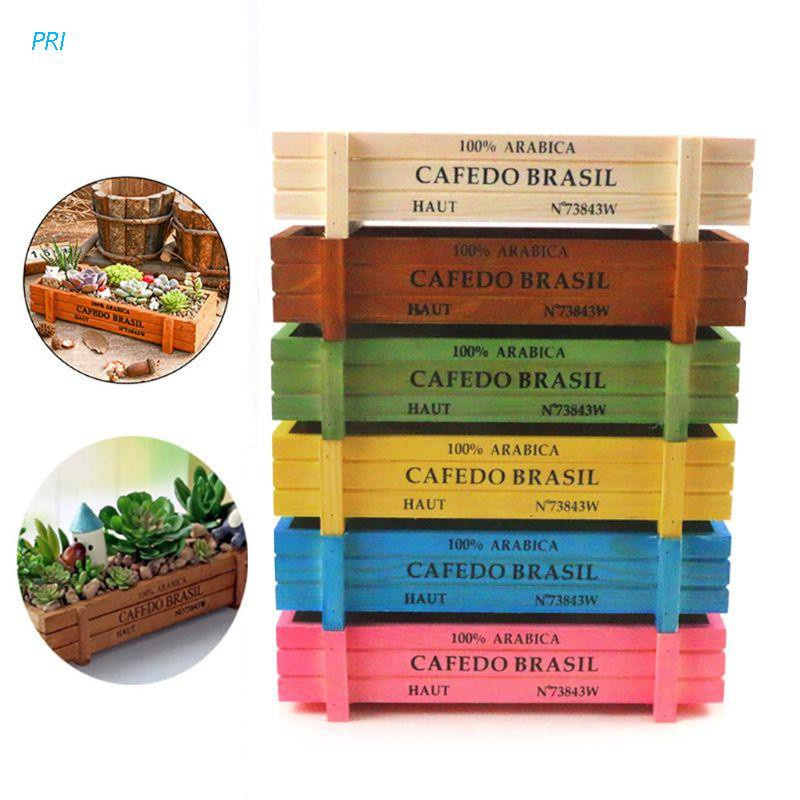 Chậu Gỗ Trồng Cây Hình Chữ Nhật Phong Cách Cổ Điển