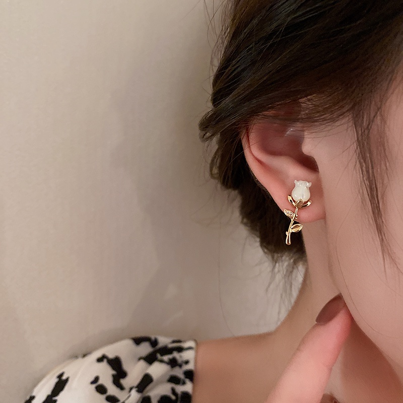 Bông Tai Hình Trái Tim Đính Đá Thời Trang Cho Nữ