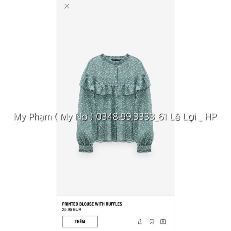 SƠ MI VOAN NHÍ HOA XANH