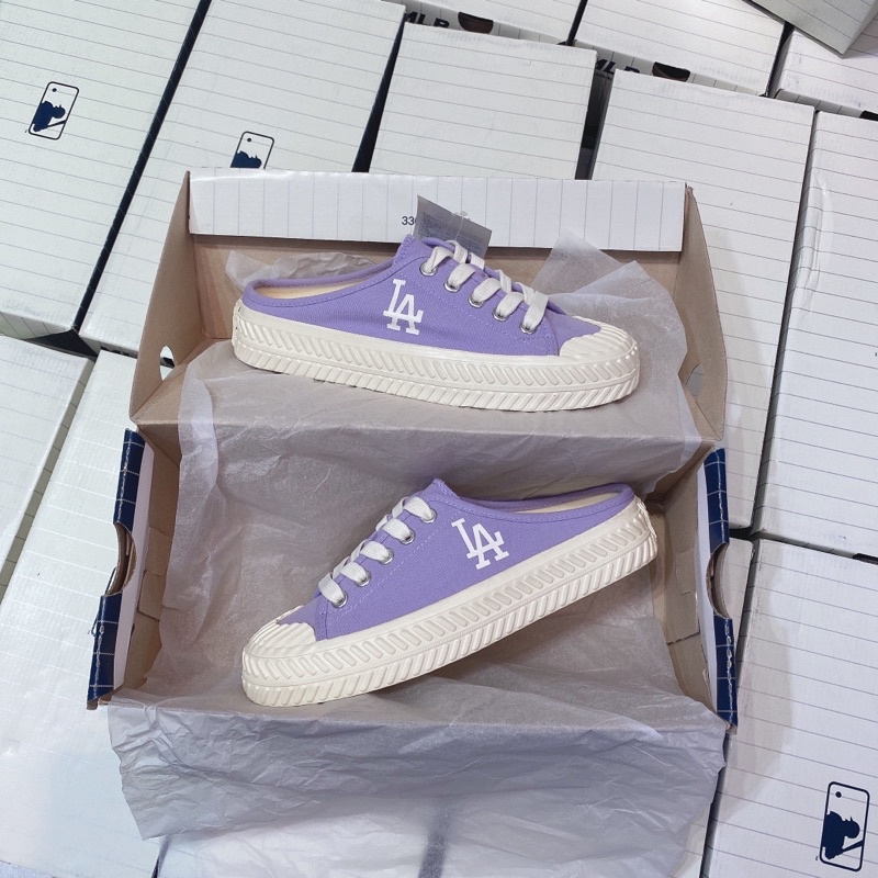 Giày thể thao Sneaker MLB Mule Đạp gót Playball Origin màu Tím Baby