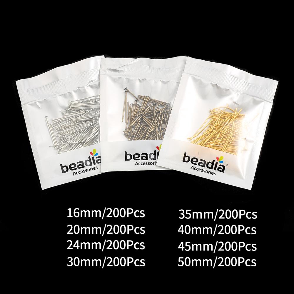 Bộ 200 ghim đầu phẳng 16 20 30 35 40 45 50 mm dùng làm đồ trang sức thủ công
