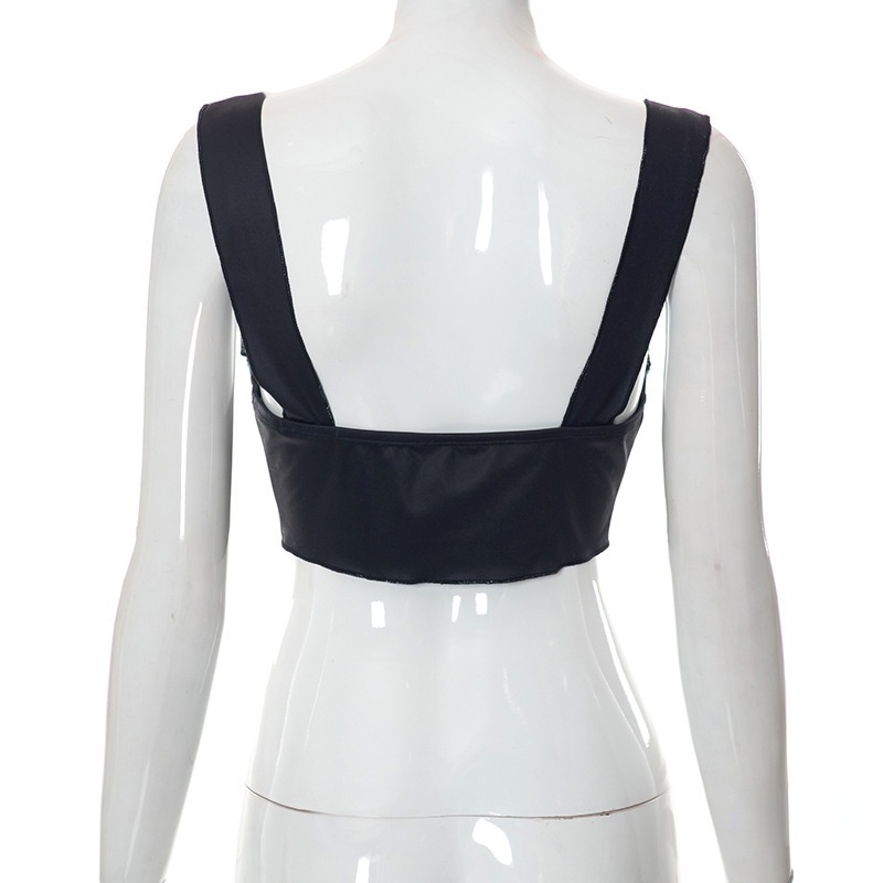 Áo Tank Top Cài Khóa In Hình Bướm Phong Cách Quyến Rũ