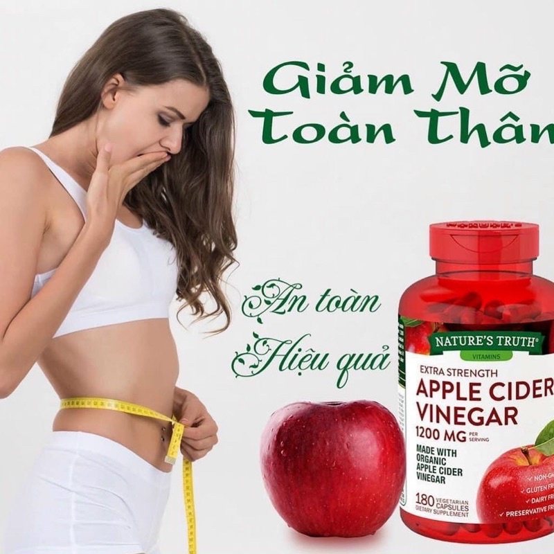Viên Uống Giảm Cân Giấm Táo Apple Cider VINEGAR 1200mg