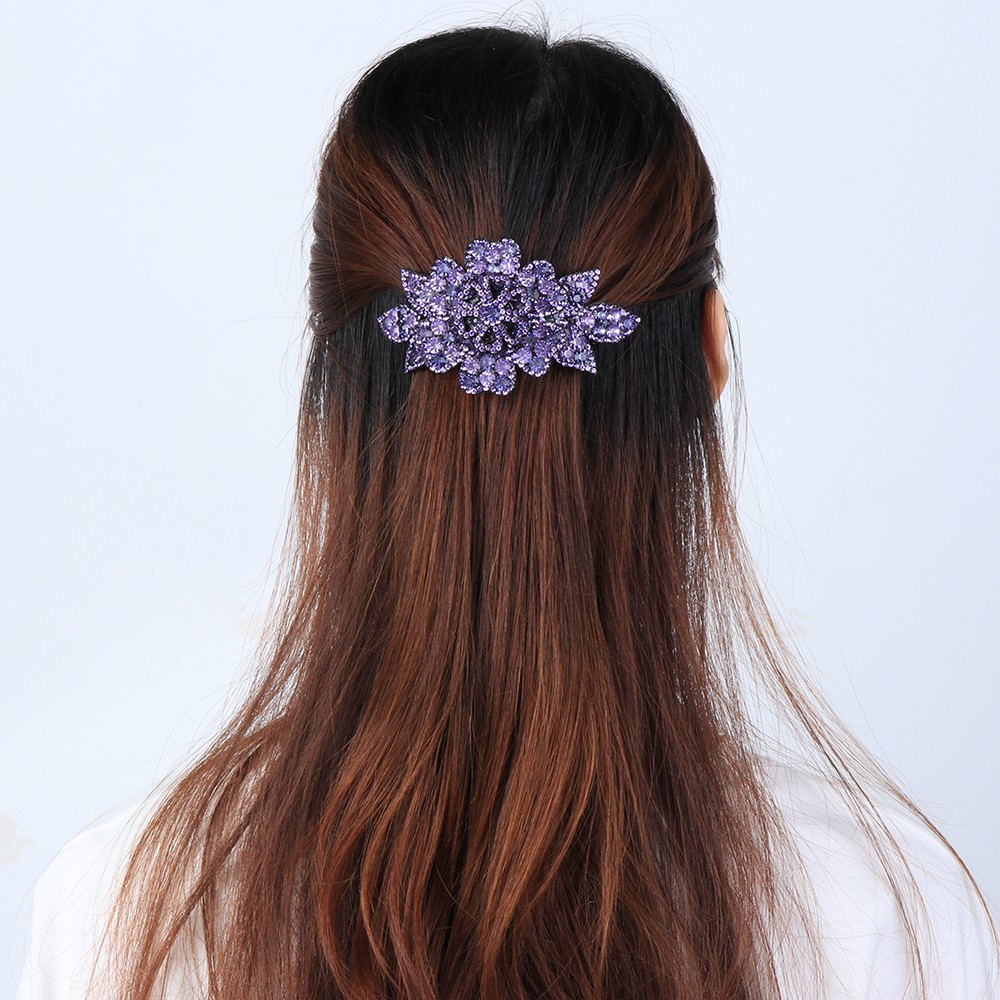 Kẹp tóc thiết kế hoa đính đá nhiều màu sắc tùy chọn thời trang dành cho nữ