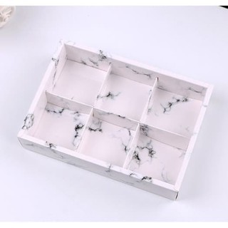 Set 6 Hộp Đựng Bánh Cứng Họa Tiết Đá Cẩm Thạch
