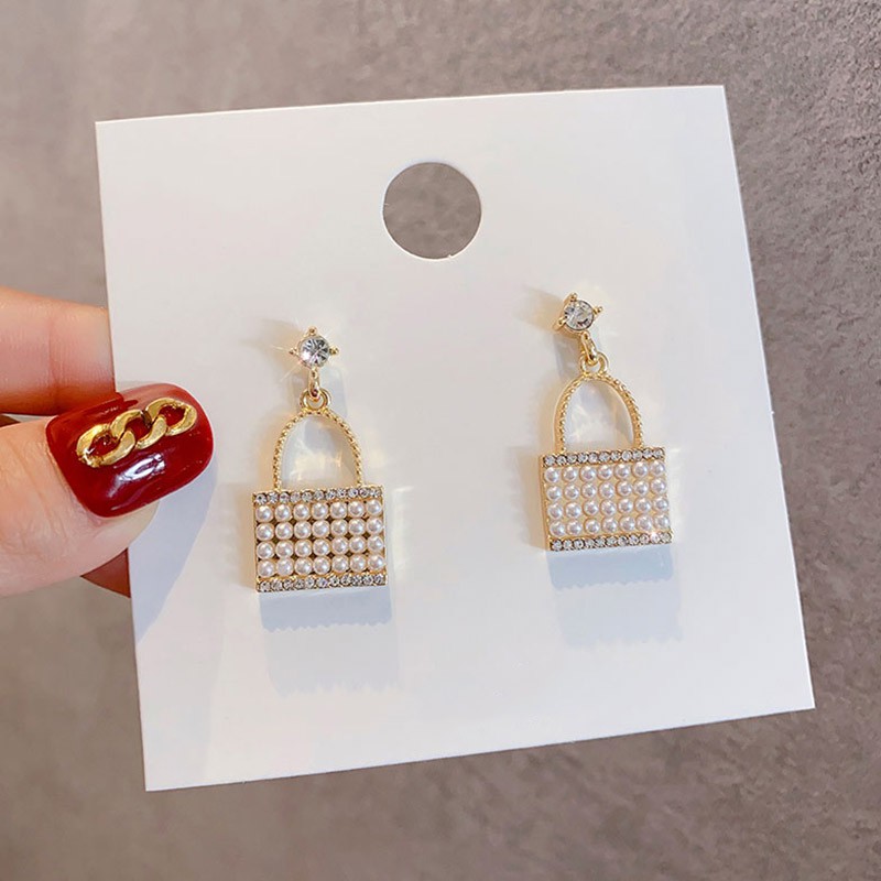 Bông Tai Mạ Bạc 925 Đính Ngọc Trai Phong Cách Vintage Hàn Quốc