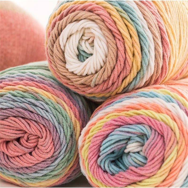 Cuộn Len Đan Sợi Mềm Nhiều Màu Sắc 100g 193m