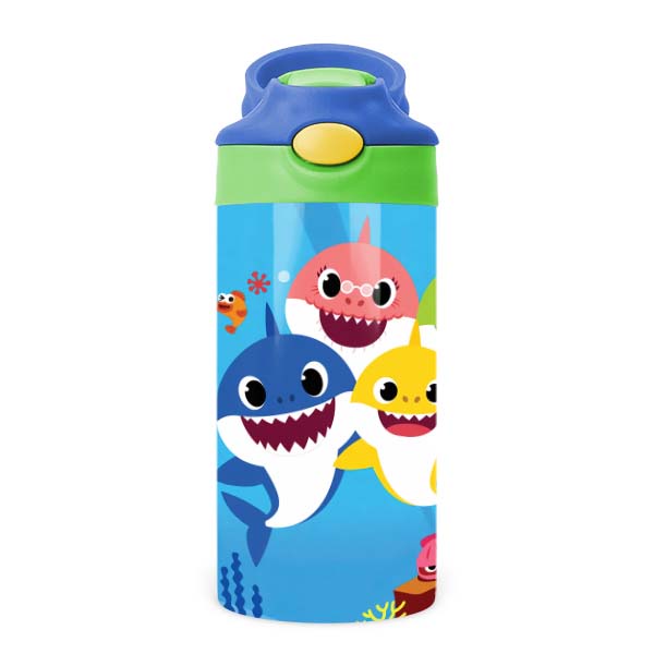 Bình Uống Nước Giữ Nhiệt Cho Bé Có Ống Hút Hình Baby Shark - Tỉ Mỉ Studio - Mã 2807KT04-09