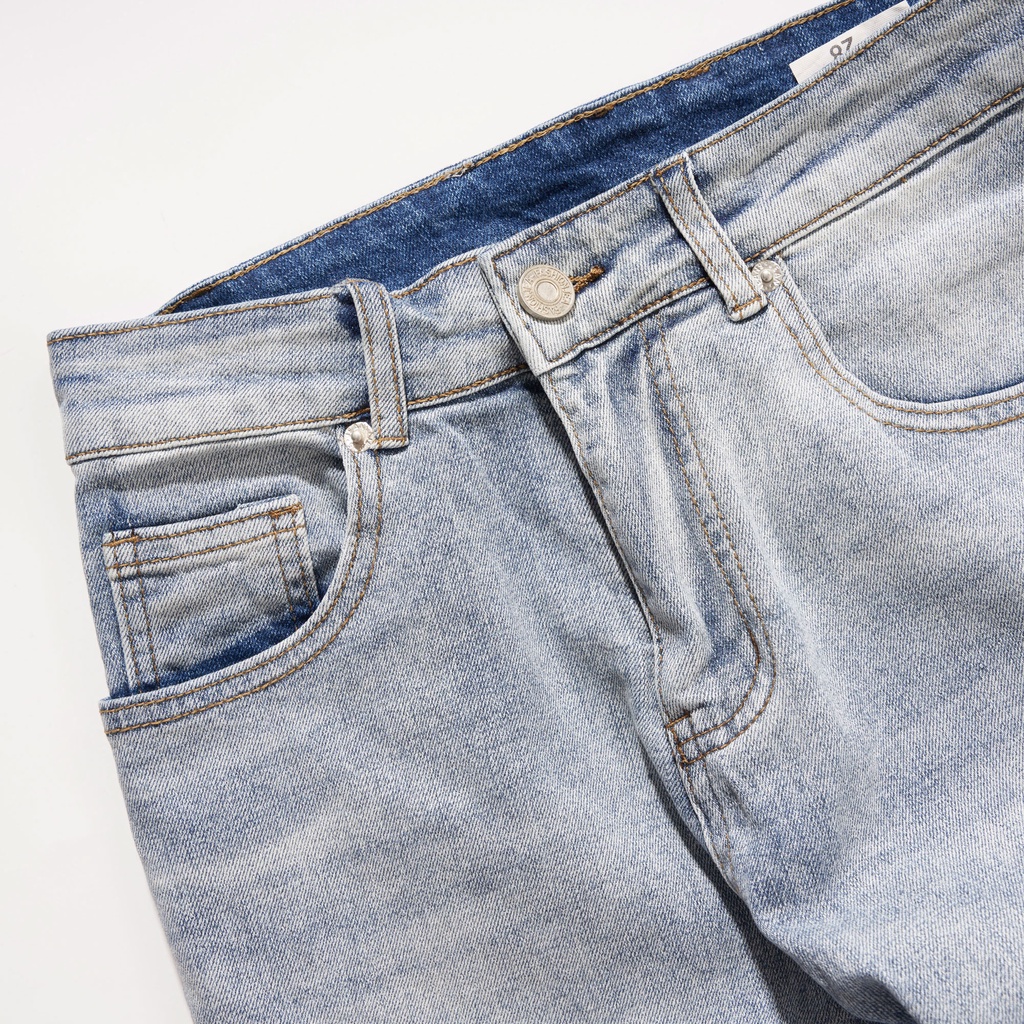 Quần Jean Nam Ghi Sáng Trơn ATINO Chất Liệu Jean Pha Spandex Form Slim-Fit QJ1.1026