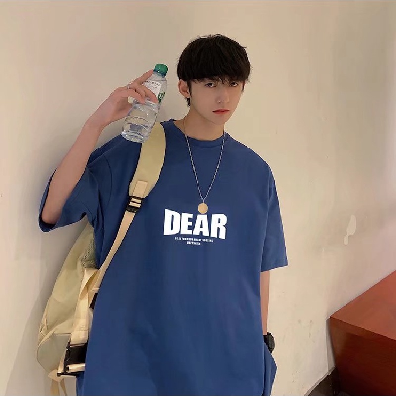 Áo Thun Tay Ngắn Dáng Rộng In Chữ Phong Cách Hip Hop Hàn Quốc Thời Trang Mùa Hè Cho Nam size M-5XL