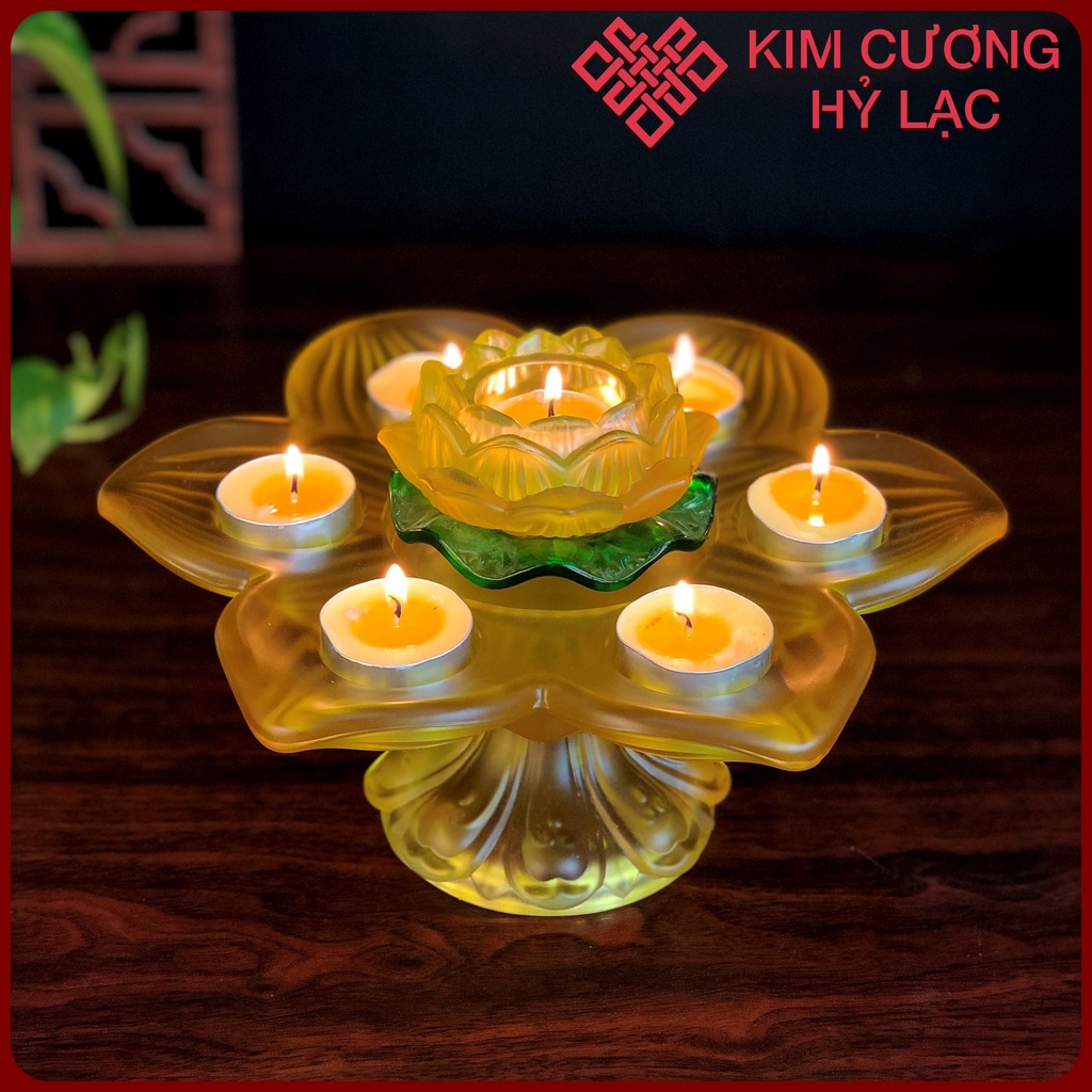 Khay Nến Để Ban Thờ [Kim Cương Hỷ Lạc] Cúng Phật