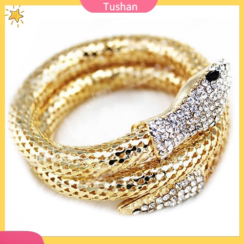 Vòng tay hình rắn đính đá phong cách retro độc đáo