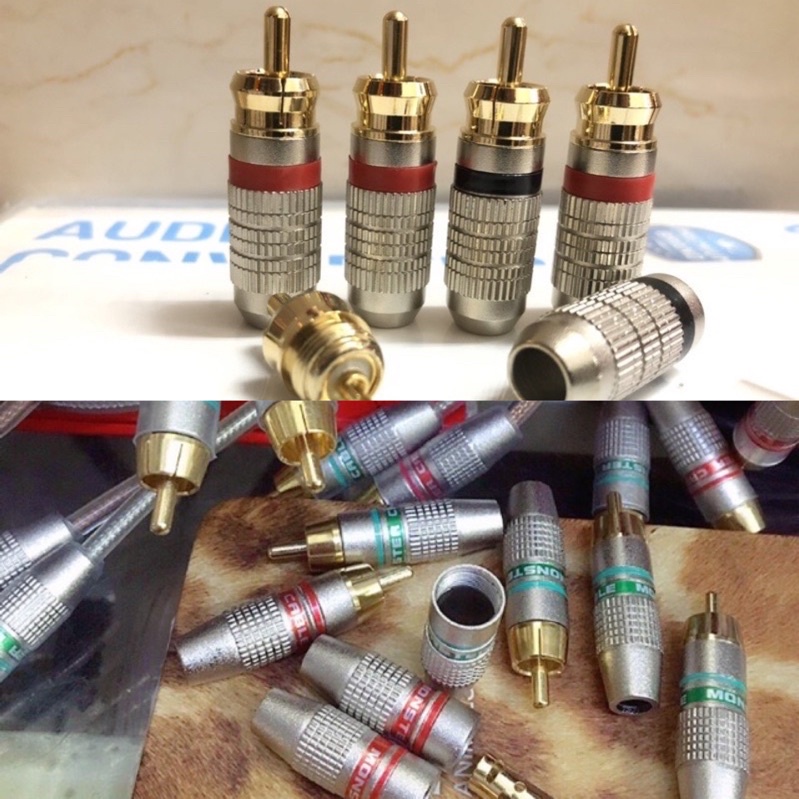 Jack rắc hoa sen rca AV hàn hãng MONSTER như Ảnh. Báo giá 1 jack.