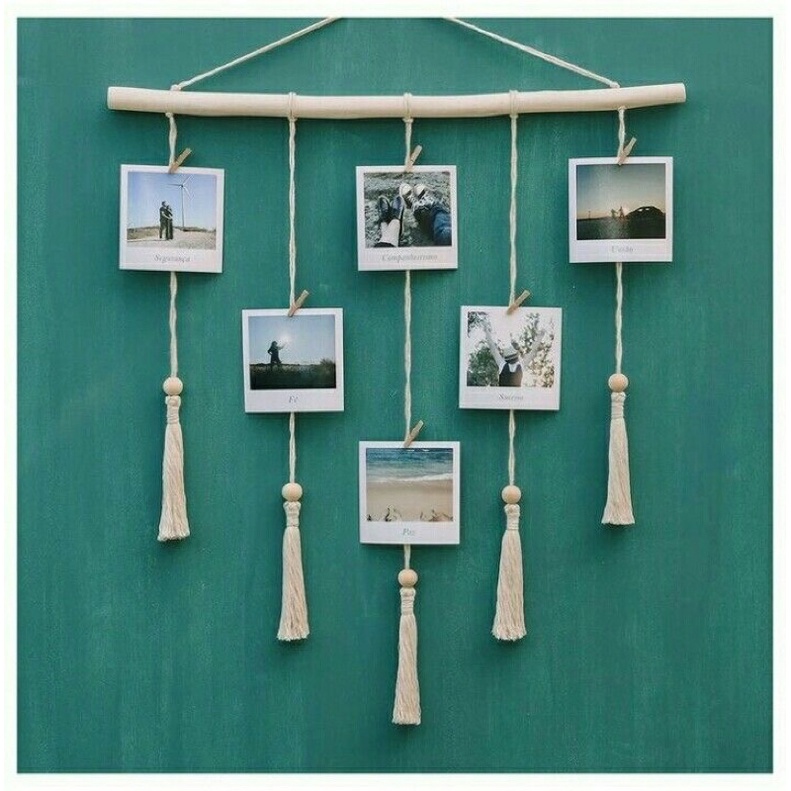 Khung treo hình tết dây Macrame trang trí treo tường /khung ảnh vintage