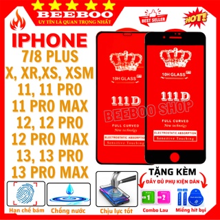 Kính cường lực iphone 7plus/8plus/X/XR/XS/XSMAX/11/11PRO/11 PROMAX/12 /12 PRO/12 PROMAX/13/13 PRO/13 PROMAX - FULL 111D