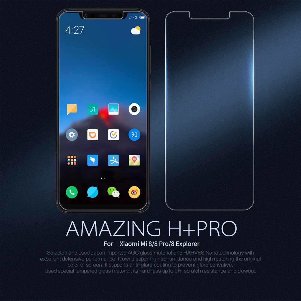 Nillkin Kính Cường Lực Siêu Mỏng 0.2mm Cho Xiaomi Mi 8 / Mi 8 Pro / Mi 8 Explorer H + Pro