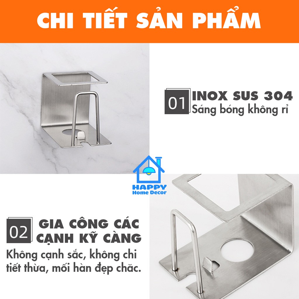 Giá treo 💰 FREESHIP 💰 Giá treo bàn chải kem đánh răng cốc súc miệng đa năng inox 304 dán tường gạch men MBC2IN1