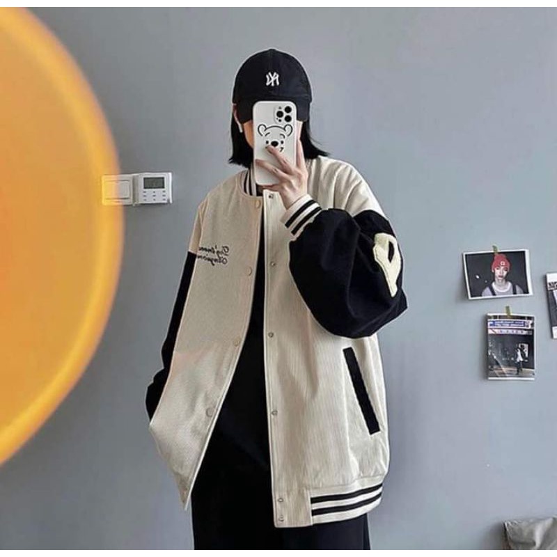 [Rẻ Vô Địch] Áo swt nỉ cổ tròn cotton tay bồng ------- ÁO KHOÁC NHUNG THÊU LOGO CHỮ D | BigBuy360 - bigbuy360.vn