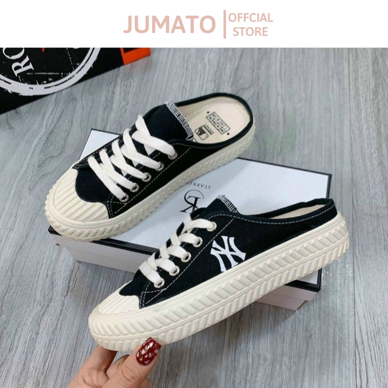 Giày sục thể thao nữ thêu chữ N.Y đế cao 3cm JUMATO