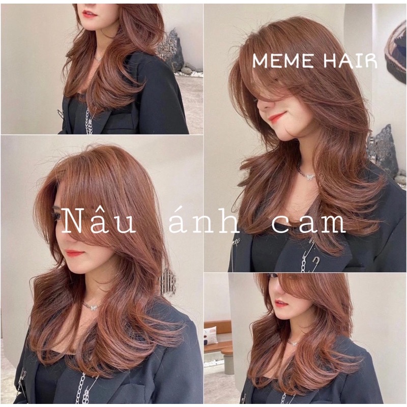 (Không Tẩy) Combo Nhuộm Tóc Nâu Ánh Cam