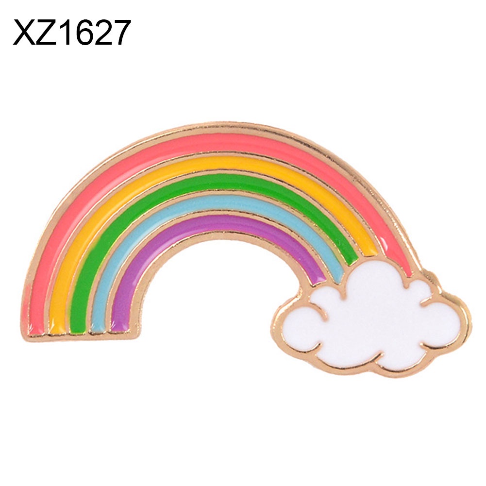 YOML✔Creative Unisex Cartoon Rainbow Bridge Brooch Pin Enamel Denim Backpack Badge