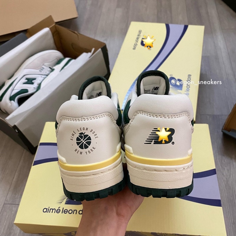 Giày Sneaker Nam Nữ N.B550 Yellow Green Full Box, Giày Thể Thao Nam Nữ Newbalanc.e550 Vàng Xanh.