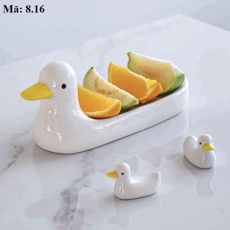 Gác đũa bằng sứ hình thú cưng dễ thương, đồ trang trí kệ bếp xinh xắn 8.16