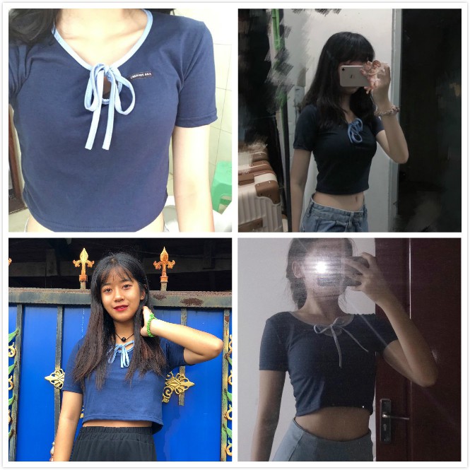 Áo Thun Croptop Tay Ngắn Form Ôm Kiểu Dáng Trẻ Trung Cho Nữ