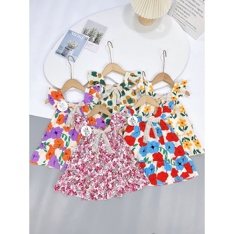 Váy bé gái - Đầm bé gái chất liệu thô lụa siêu mềm mát