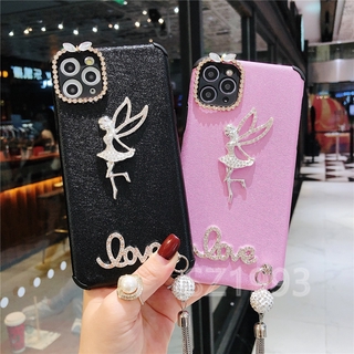 Ốp điện thoại mềm chống rơi đính đá hình thiên thần cho iPhone XS Max X XS XR XSMax 8 7 6 6s Plus
