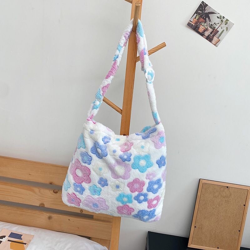 Túi đeo chéo hoa daisy bằng bông đáng yêu (có sẵn)