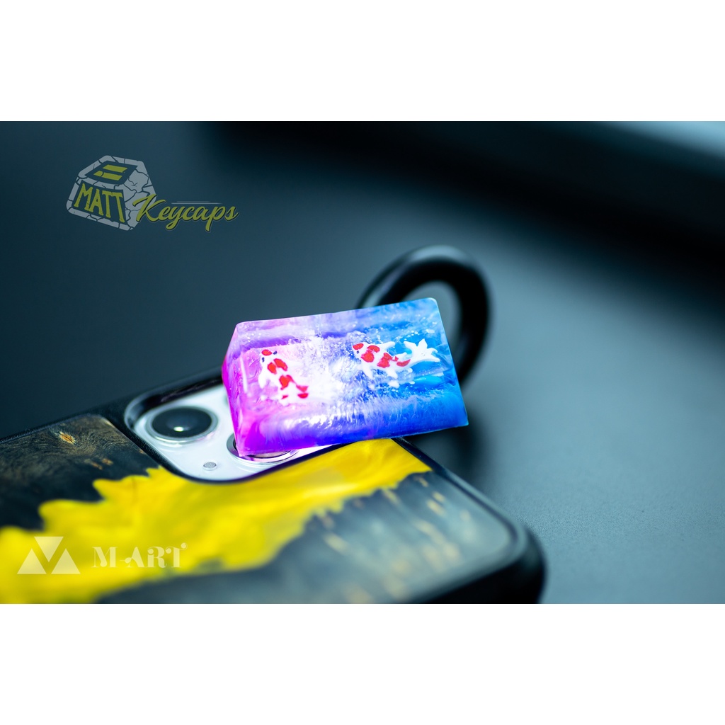 Keycap artisan cá koi 2U trang trí bàn phím cơ