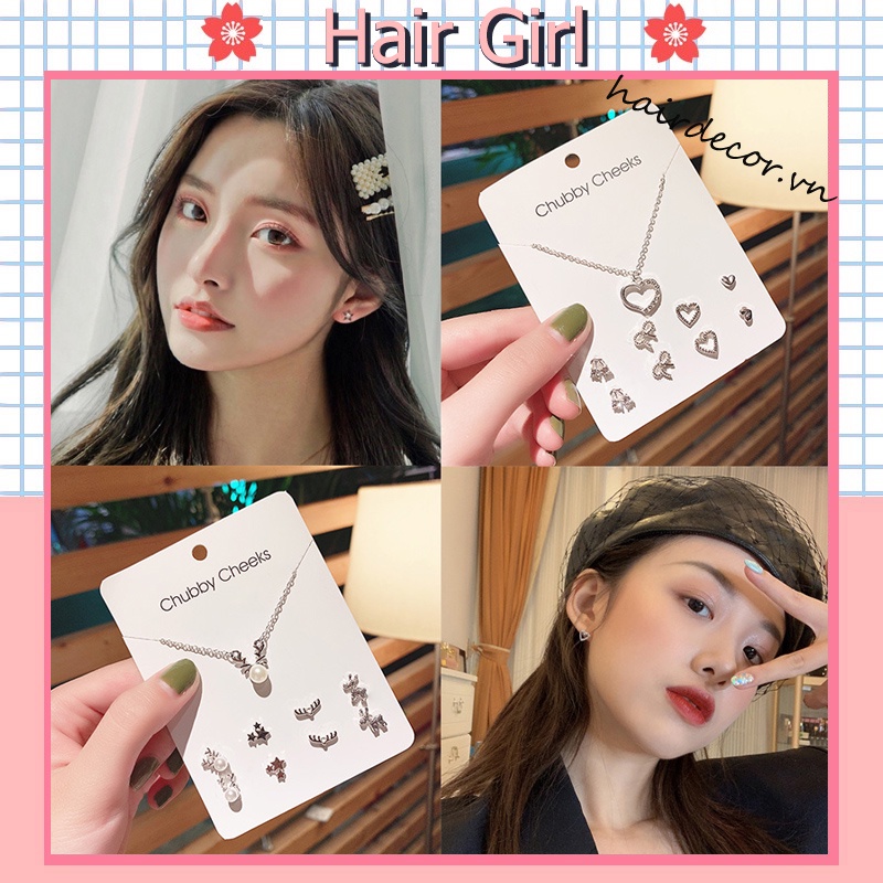 Bộ Khuyên Tai Kiểu Dáng Đơn Giản Phong Cách Hàn Quốc