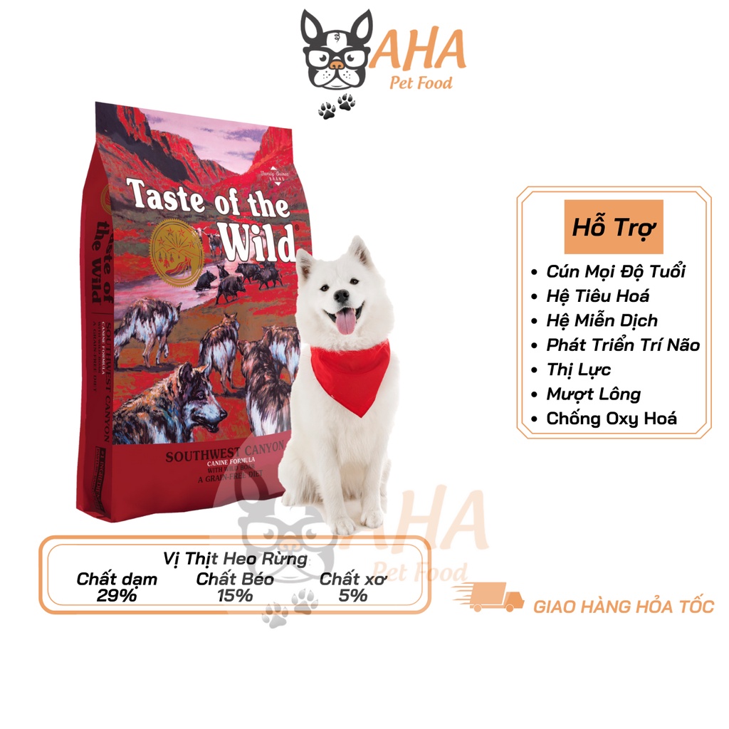 Thức Ăn Cho Chó Samoyed Taste Of The Wild Bao 2kg - Thức Ăn Cho Chó Vị Thịt Heo, Trái Cây Rau Củ Quả