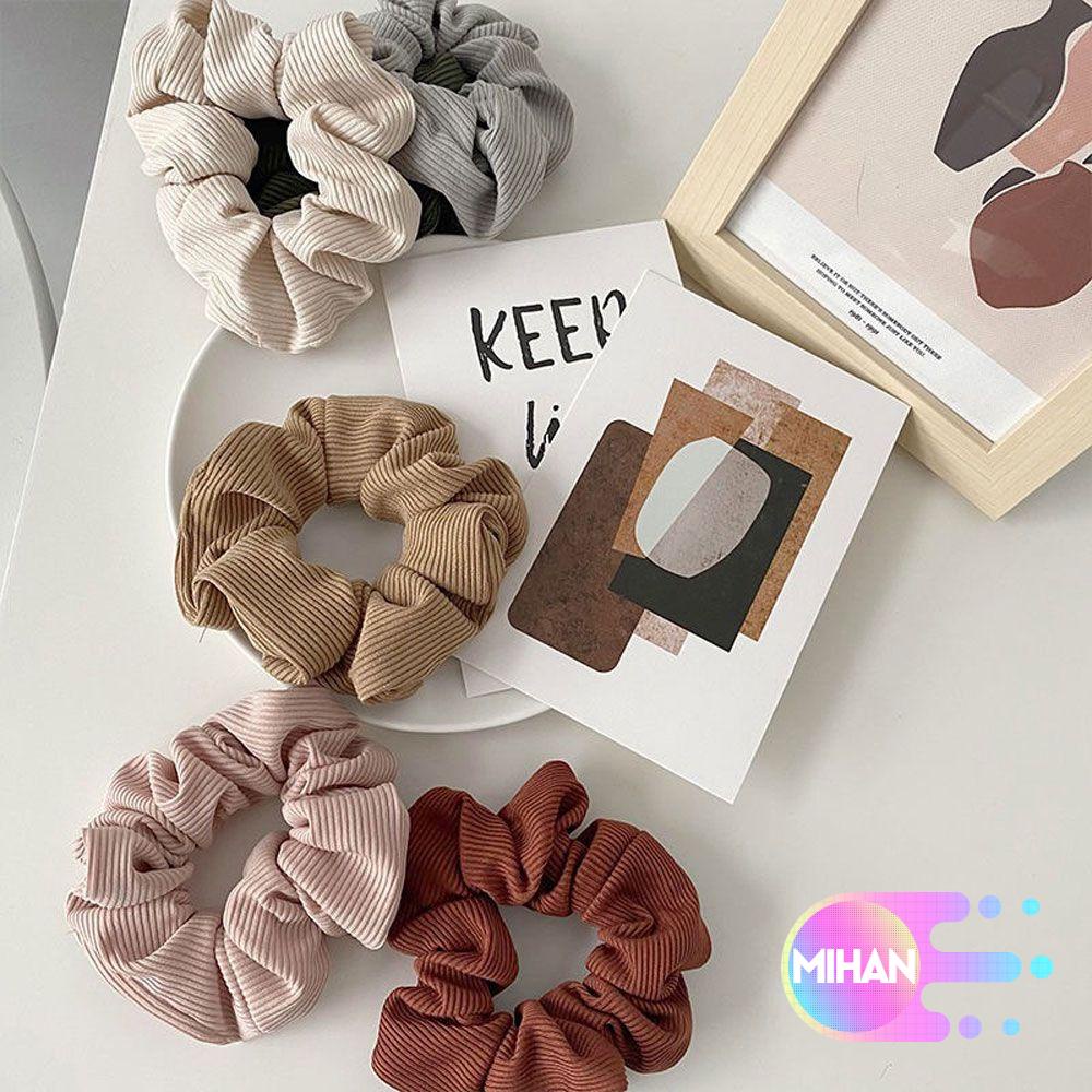 Dây buộc tóc cao su mềm co giãn nhiều màu sắc phong cách vintage MIHAN1