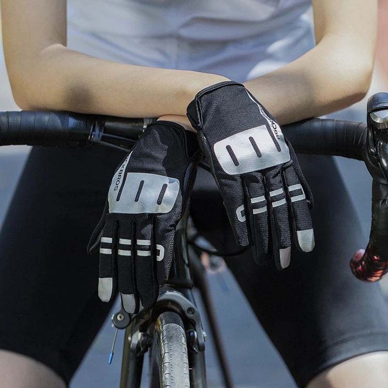 Găng tay cảm ứng đầy đủ ngón ROCKBROS SBR hấp thụ sốc và chống trượt tiện lợi cho tập gym/lái xe đạp leo núi/mô tô