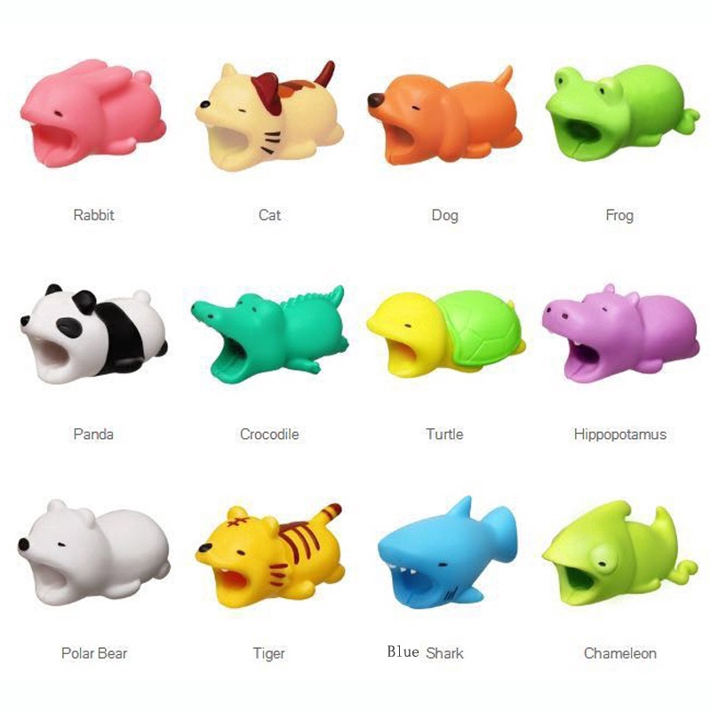 Phụ Kiện Bảo Vệ Đầu Dây Cáp Hoạt Tiết Động Vật Dễ Thương