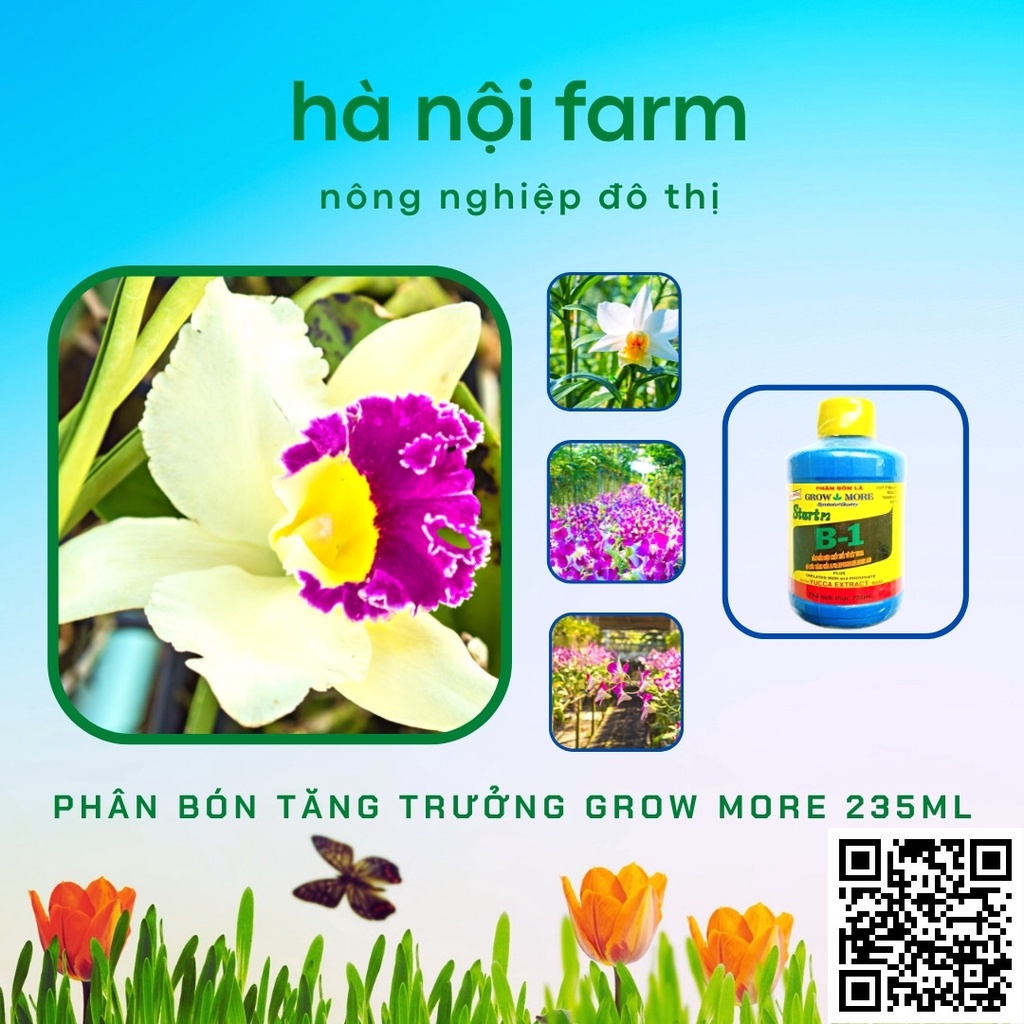Phân bón lá B1 Growmore chai 235ml hàng Mỹ chuyên dùng hoa Phong Lan