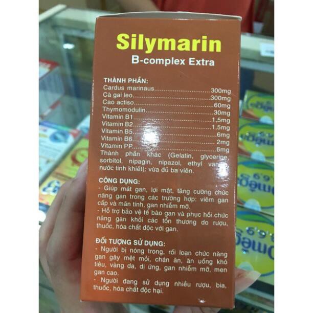 (Nhà Thuốc) Bổ gan mát gan lợi mật Silymarin B-complex Extra giải độc gan, tăng cường chức năng của gan 100 viên