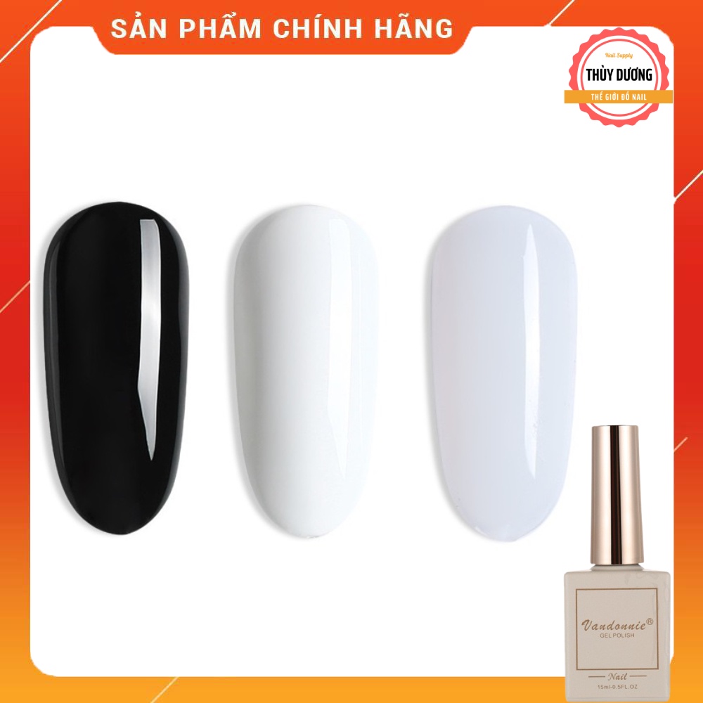 Sơn gel Vandonnie cao cấp chính hãng màu đen, trắng sữa (trắng tinh), trắng gạo (nước gạo) 15ml