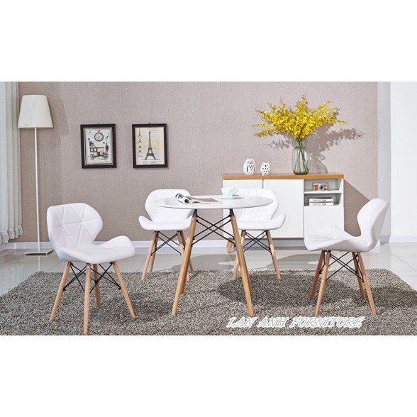 Ghế tựa cánh bướm bọc da chân gỗ nhập khẩu | BigBuy360 - bigbuy360.vn