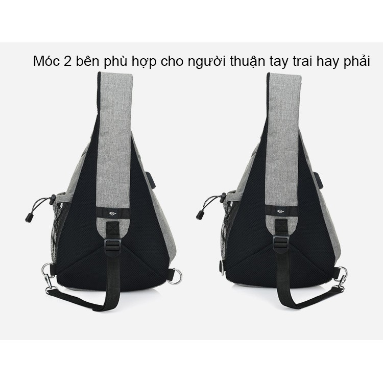 Balo đeo chéo 1 quai DXYizu mã 0501- MÀU ĐEN
