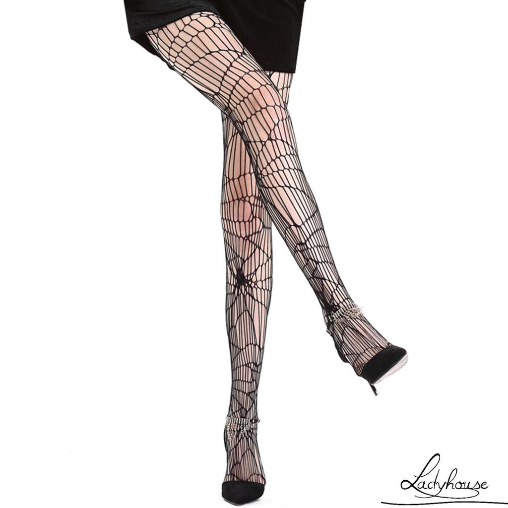 Ldd-quần Tất Nữ Cạp Cao In Hình Mạng Nhện Một Kích Cỡ