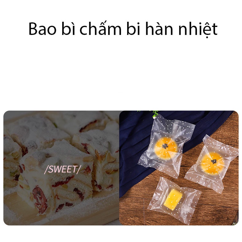 Túi đựng trà/ bánh kẹo,Túi OPP Chấm Bi, hàn nhiệt,100c/1sp - VUA BAO BÌ