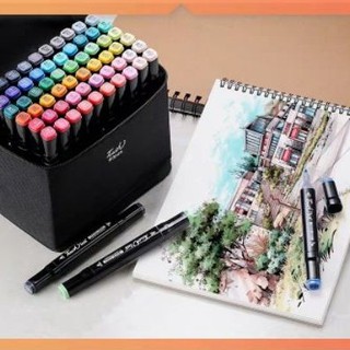 Bút Marker Touch lecai liit Túi Vải 20/30/40/60/80 Màu Chuyên Nghiệp