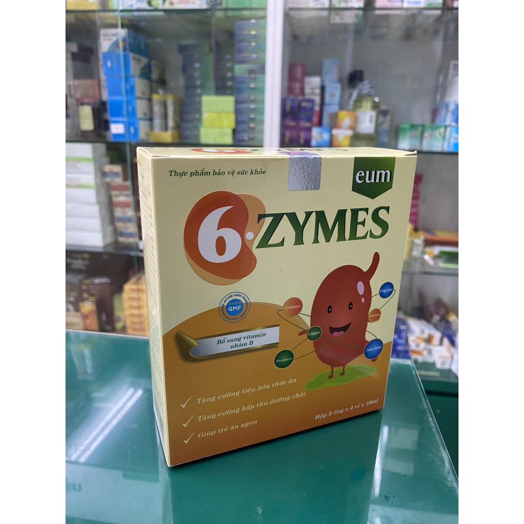 6 ZYMES - Giúp tăng cường sức khỏe hệ tiêu hóa, Trẻ biếng ăn, gầy yếu,ăn không ngon, ăn chậm tiêu, đầy hơi, trướng bụng