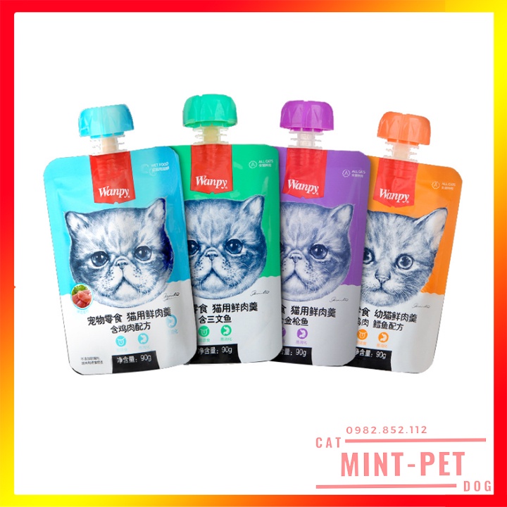 Súp Thưởng Cho Mèo Wanpy Nắp Vặn Tiện Lợi Thức ăn cho mèo #MintPet