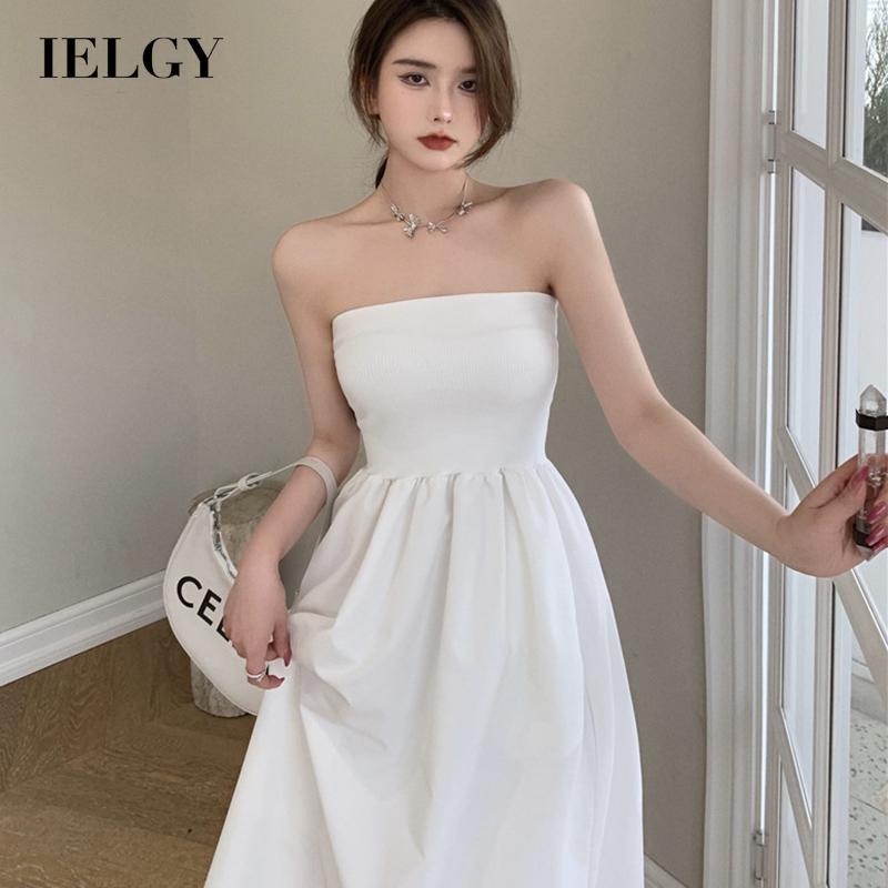 IELGY Đầm Lửng Hở Vai Thời Trang Mùa Hè Ngọt Ngào Dành Cho Nữ